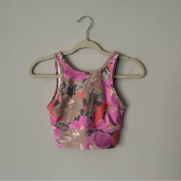 Saltwater Luxe Pink Floral Crop Balance Tank Small - Picture 3 of 9